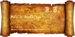 Mák Beáta névjegykártya